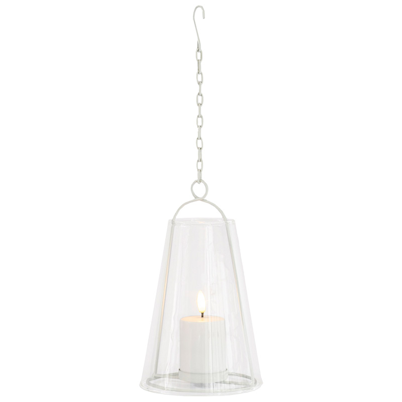 SIRIUS® Windlicht "Albert" weiß mit LED Kerze "Sille"