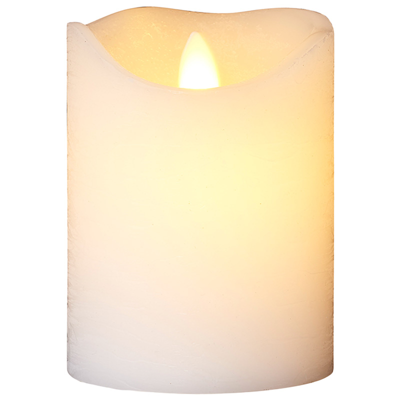 SIRIUS® LED Echtwachskerze "Sara" wiederaufladbar 10x7,5 cm weiß