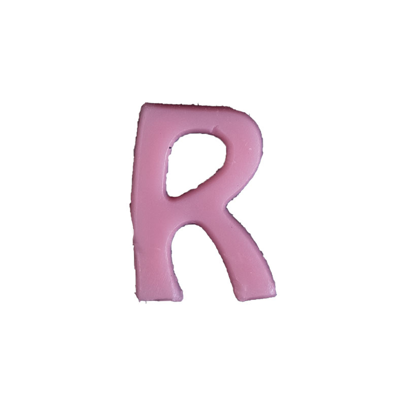 Wachsbuchstabe "R" 8mm rosa