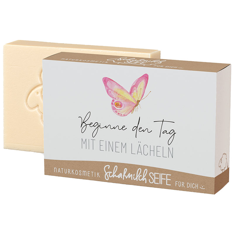 Naturkosmetik Schafmilch-Seife für Dich "Beginne den Tag mit einem Lächeln"