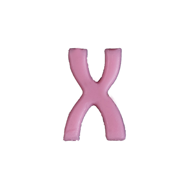 Wachsbuchstabe "X" 8mm rosa
