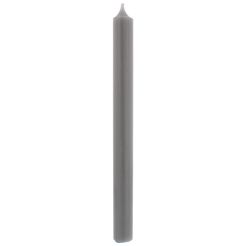 Stabkerzen durchgefärbt grau 250 mm/22 mm 3er Pack