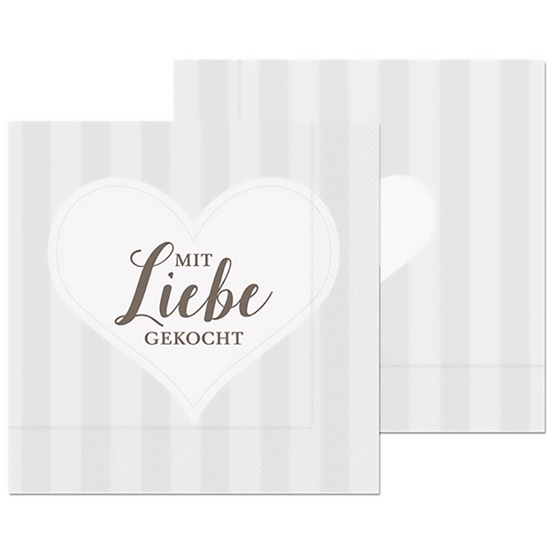 Servietten für Dich "Mit Liebe gekocht" 20er Pack