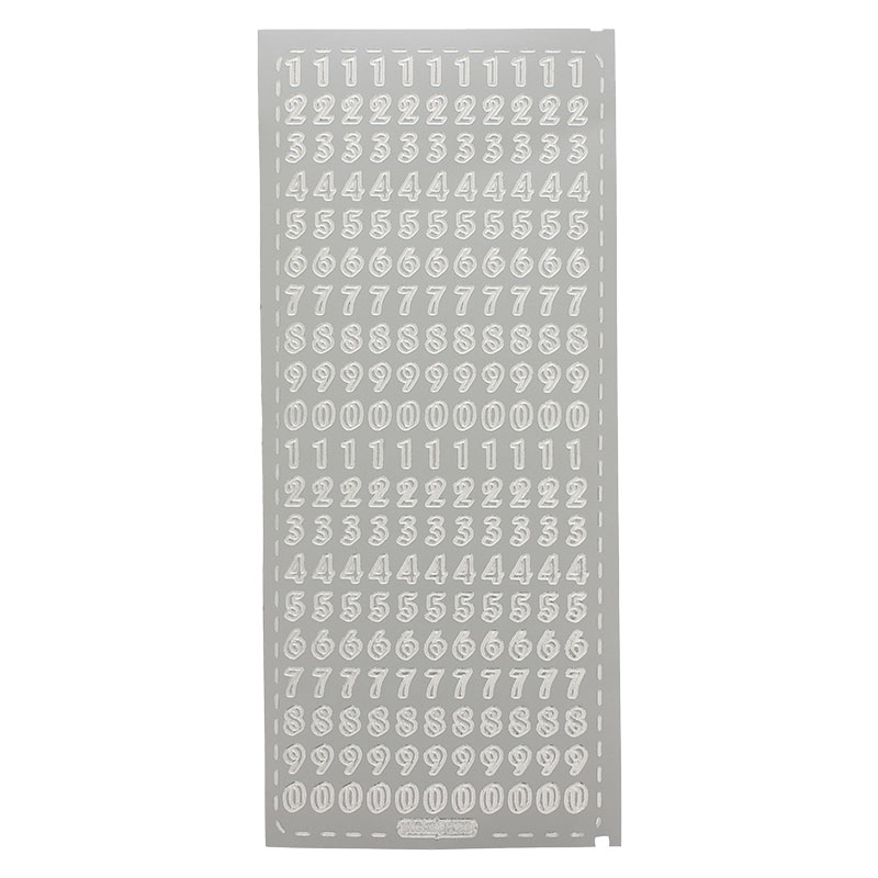 Sticker Zahlen silber 9 mm