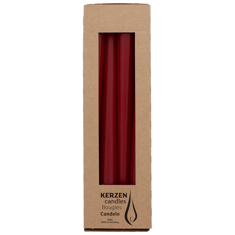Spitzkerzen 250/23 karminrot 4er Pack