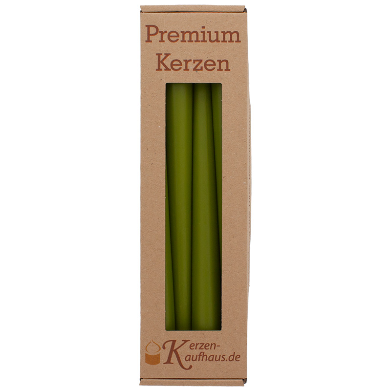 Spitzkerzen 250/23 olive 4er Pack