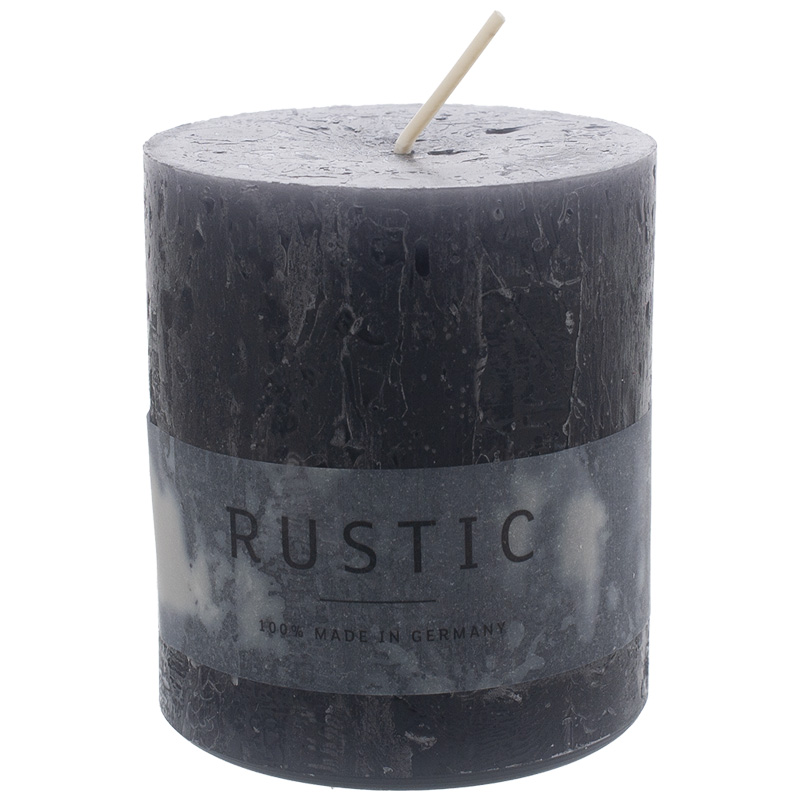 Rustic Kerze 80/70 mm anthrazit Safe Candle
