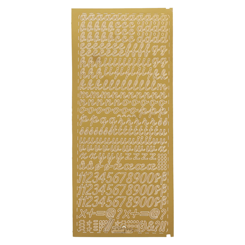 Sticker Kleinbuchstaben Schreibschrift gold 10 mm