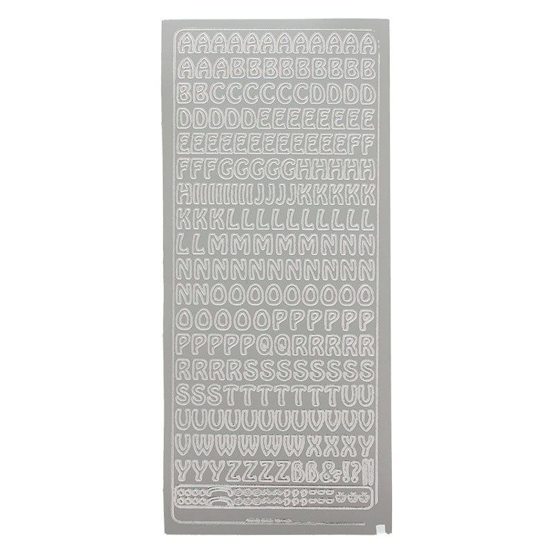 Sticker Großbuchstaben silber 9 mm