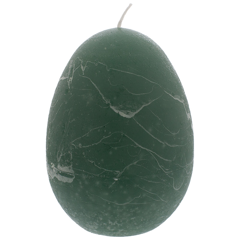 Rustic Ei-Kerze 13 cm smaragd
