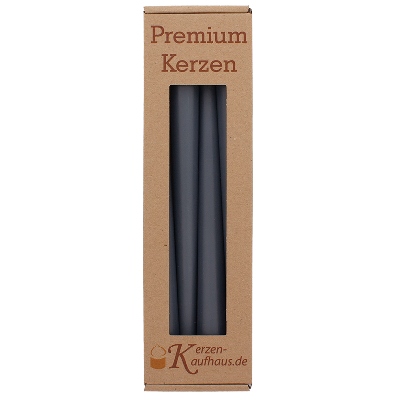 Spitzkerzen 250/23 anthrazit 4er Pack