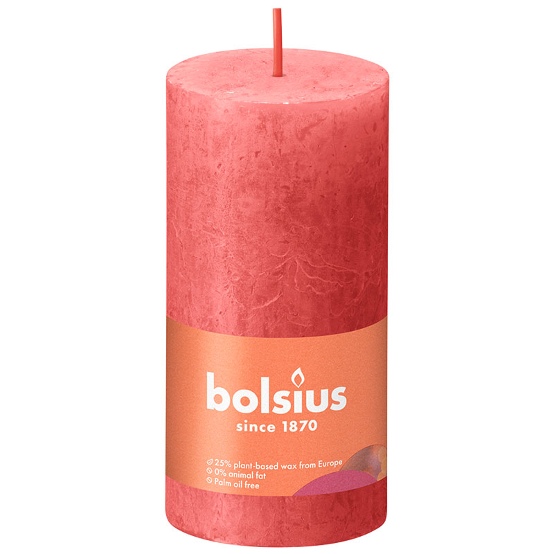 Bolsius Rustikkerze Shine 100/50 Rosa Blüte