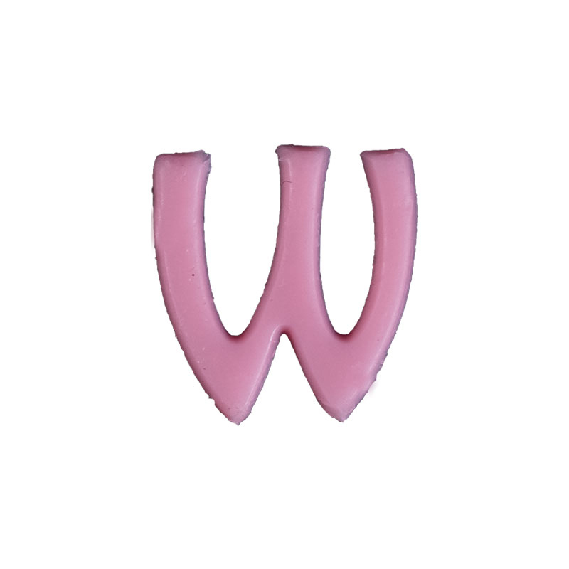 Wachsbuchstabe "W" 8mm rosa