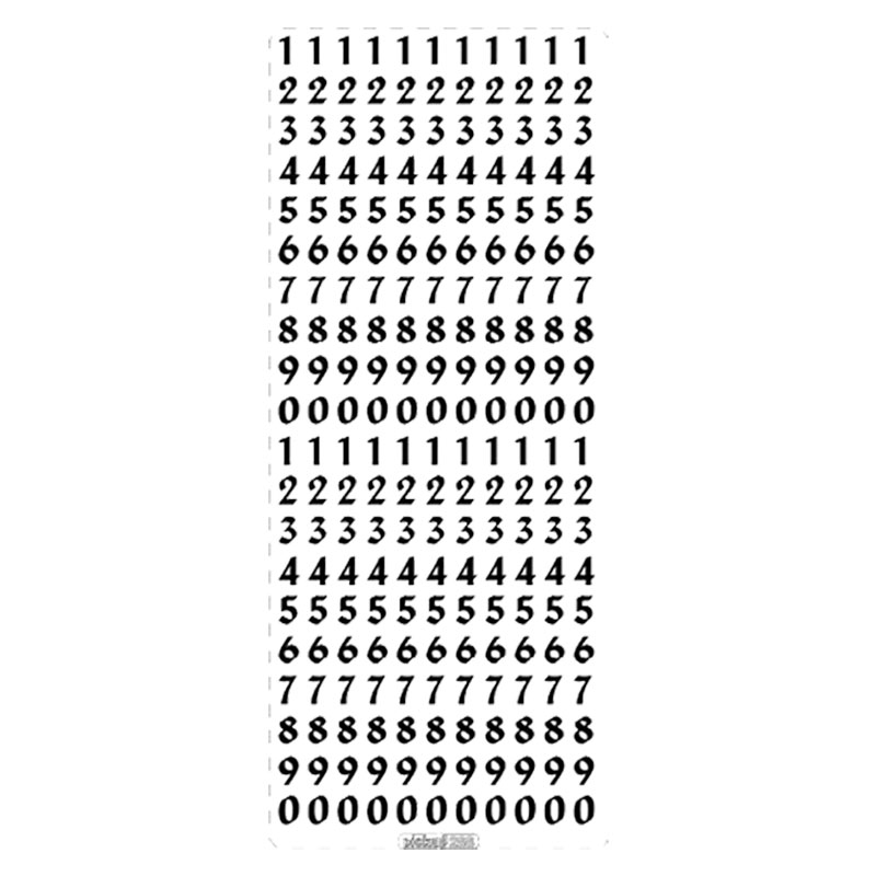 Sticker Zahlen silber 9 mm