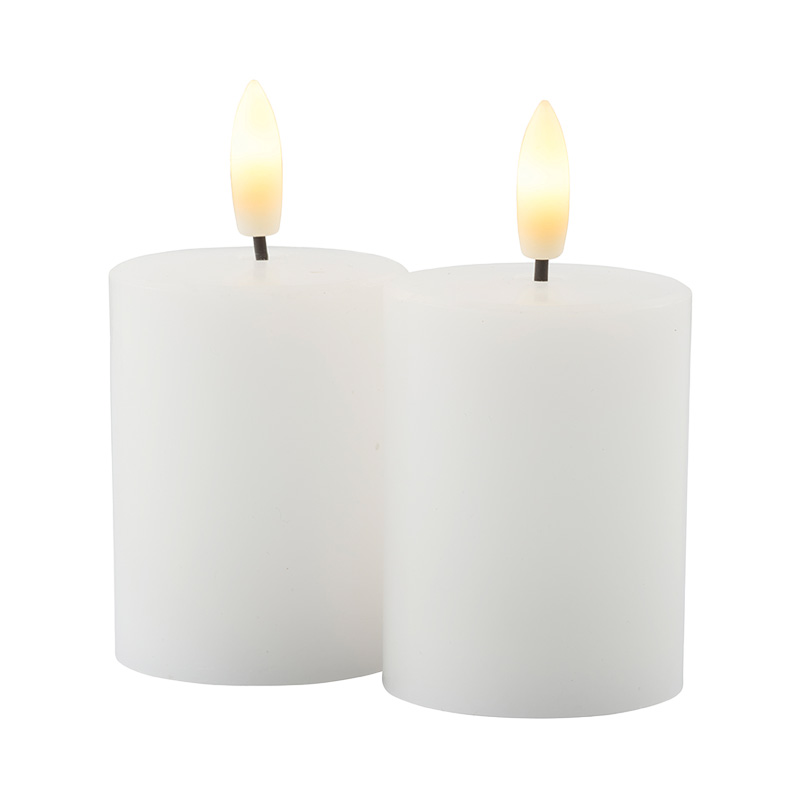SIRIUS® LED Echtwachskerzen "Sille" wiederaufladbar 2er Set 6,5x5 cm weiß SIRIUS® LED Echtwachskerzen "Sille" wiederaufladbar 2er Set 6,5x5 cm weiß