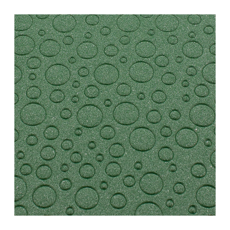 Wachsplatte gestanzt "Bubbles" grün metallisch