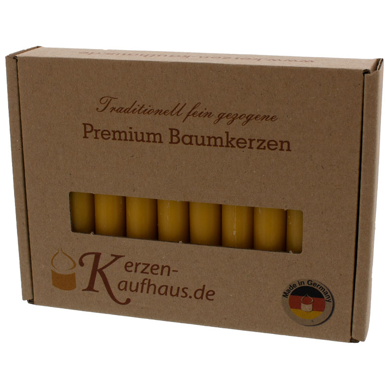 Baumkerzen 100% Bienenwachs handgezogen und durchgefärbt 20er Pack