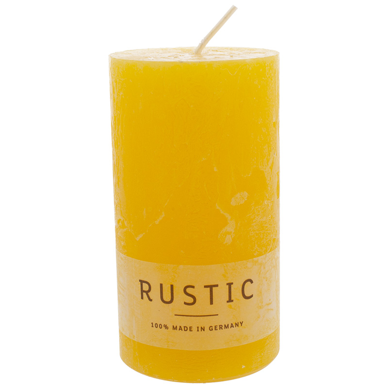 Rustic Kerze 110/60 mm gelb Safe Candle