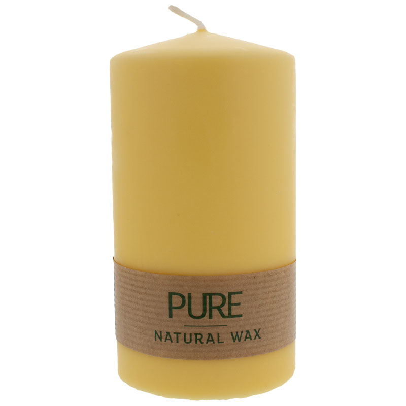 PURE Nature Wax Kerze 130/70 pastellgelb