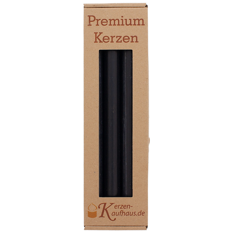 Stabkerzen durchgefärbt schwarz 250 mm/22 mm 3er Pack