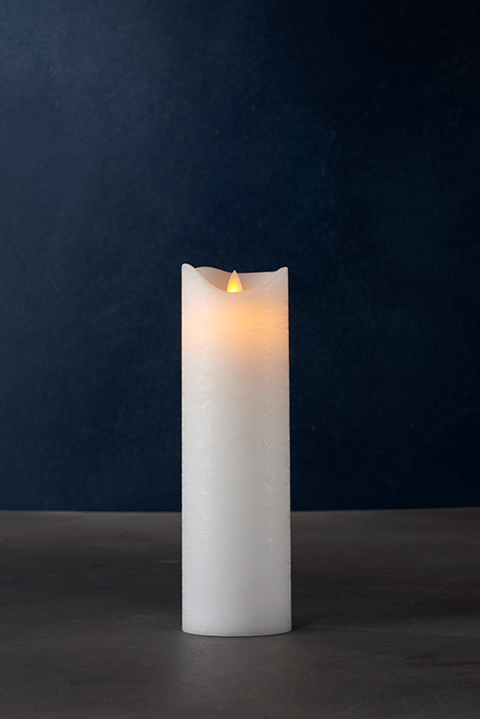 SIRIUS® LED Echtwachskerze "Sara" 25x7,5 cm weiß