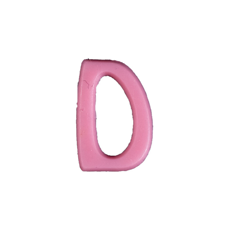 Wachsbuchstabe "D" 8mm rosa