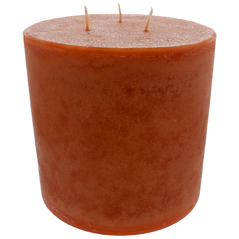 Kerze durchgefärbt "Trend" 3-Docht 15 cm kürbis