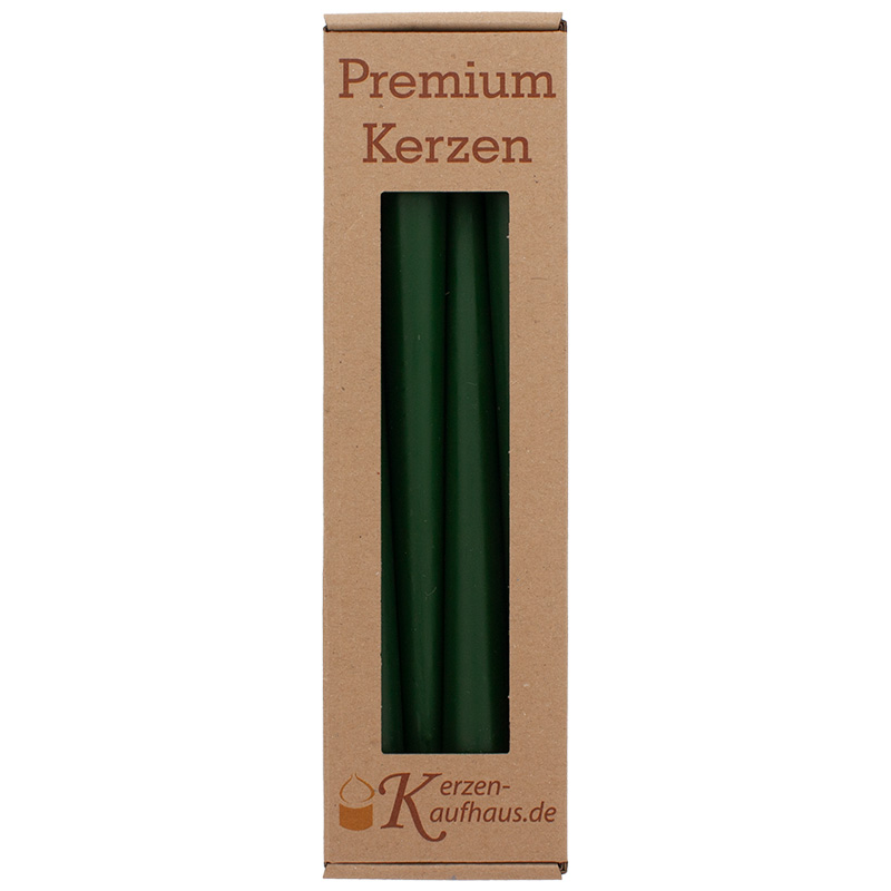 Spitzkerzen 250/23 jägergrün 4er Pack