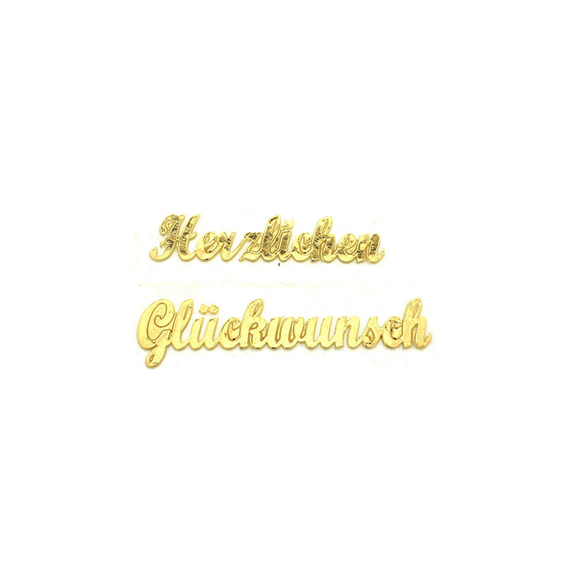 Wachsschriftzug "Herzlichen Glückwunsch" gold