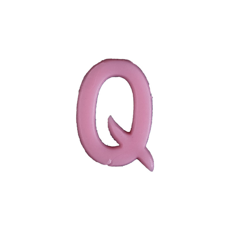 Wachsbuchstabe "Q" 8mm rosa
