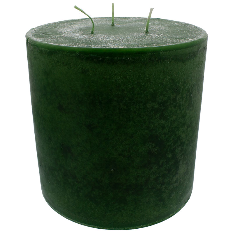 Kerze durchgefärbt "Trend" 3-Docht 15 cm jägergrün