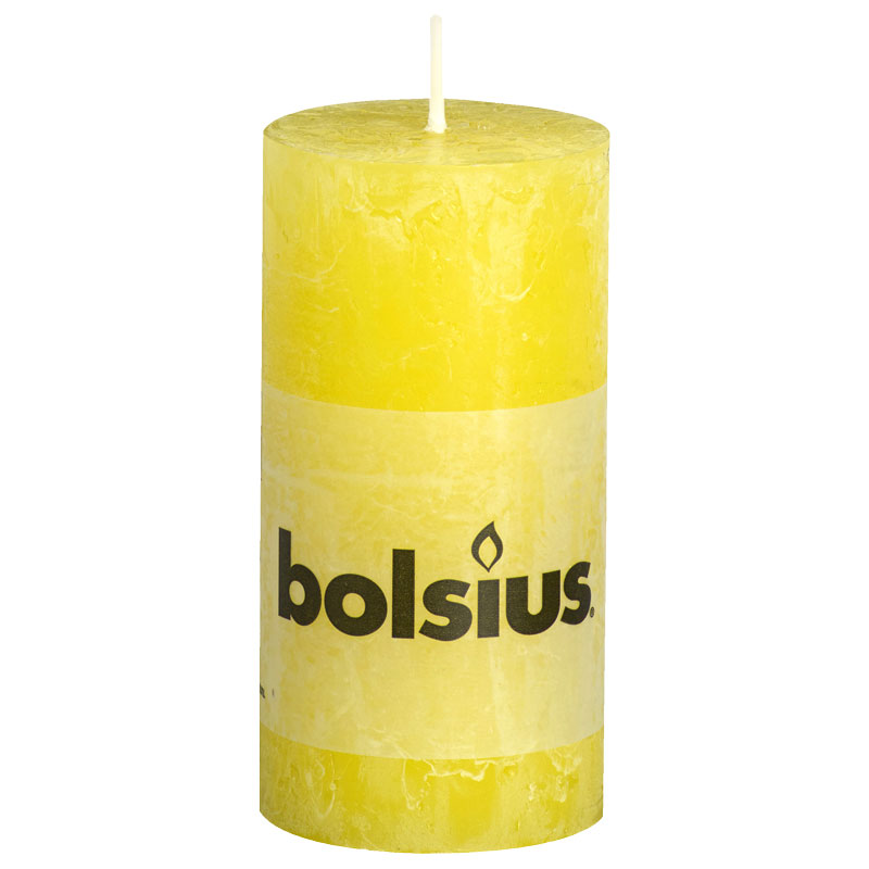 Bolsius Rustik Stumpenkerze sonnengelb 100/50