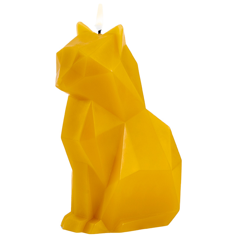 PyroPet Kerze Katze "Kisa" senfgelb PyroPet Kerze Katze "Kisa" senfgelb