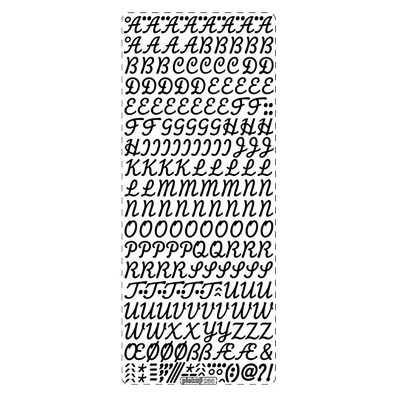 Sticker Großbuchstaben Schreibschrift silber 10 mm