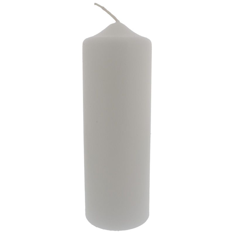 Stumpenkerze Spitzkopf 150/50 weiß