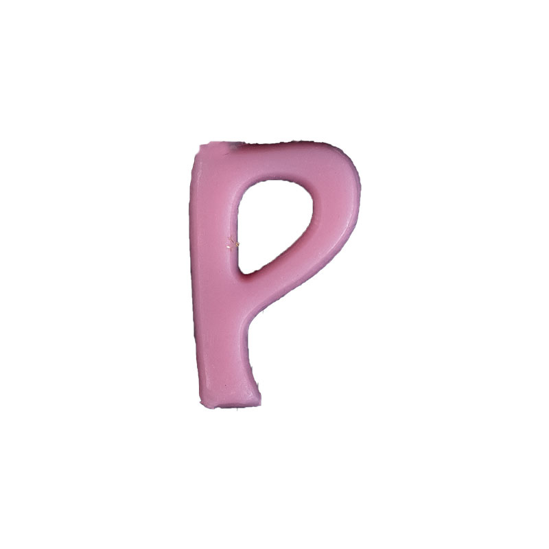 Wachsbuchstabe "P" 8mm rosa