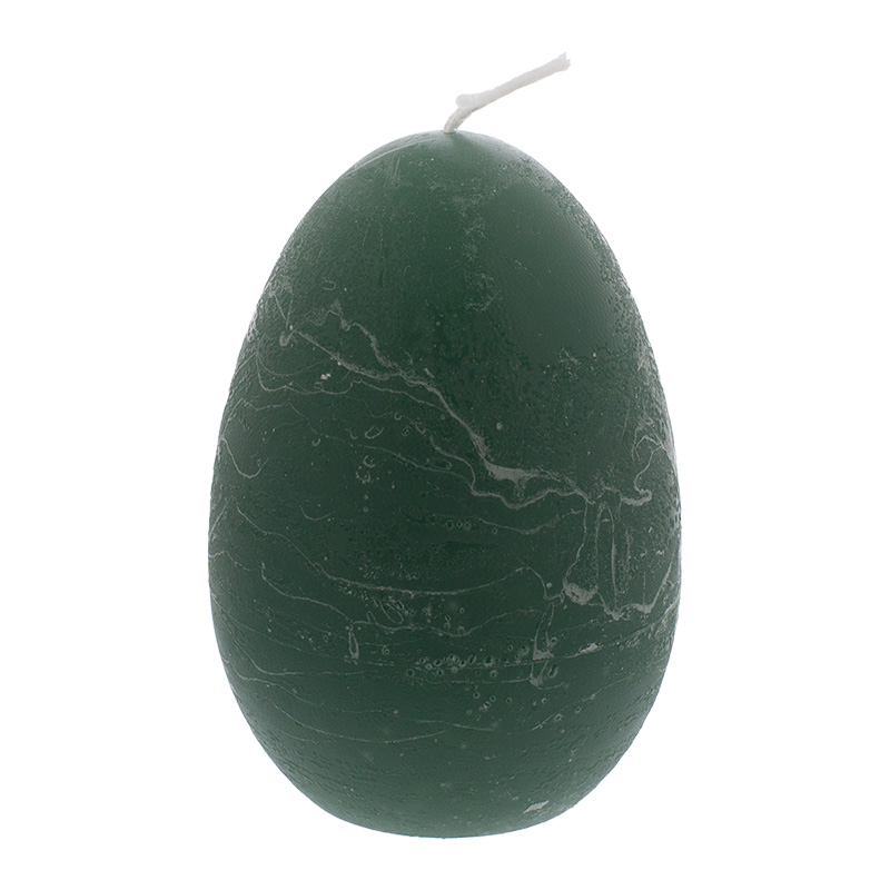 Rustic Ei-Kerze 11 cm smaragd