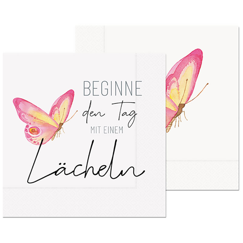 Servietten für Dich "Beginne den Tag mit einem Lächeln" 20er Pack