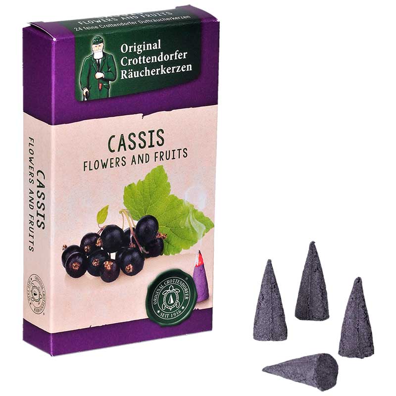 Original Crottendorfer Räucherkerzen "Cassis" 24er Pack