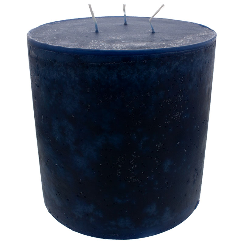 Kerze durchgefärbt "Trend" 3-Docht 15 cm nachtblau