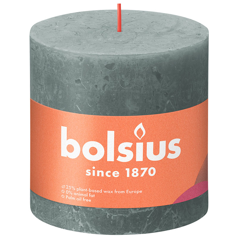 Bolsius Rustikkerze Shine 100/100 Eukalyptusgrün