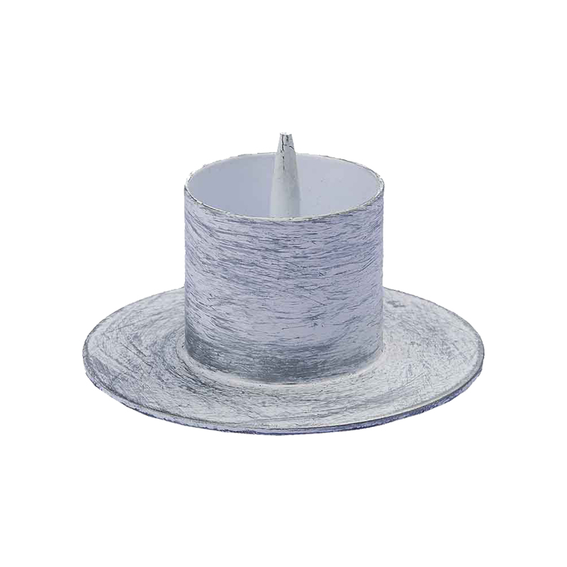 Kerzenleuchter weiß/silber mit Dorn für Kerzen Ø 4cm
