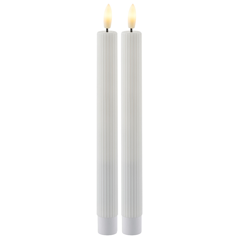 SIRIUS® LED Echtwachs Stabkerzen "Smilla" wiederaufladbar 25x2 cm 2er Set weiß SIRIUS® LED Echtwachs Stabkerzen "Smilla" wiederaufladbar 25x2 cm 2er Set weiß