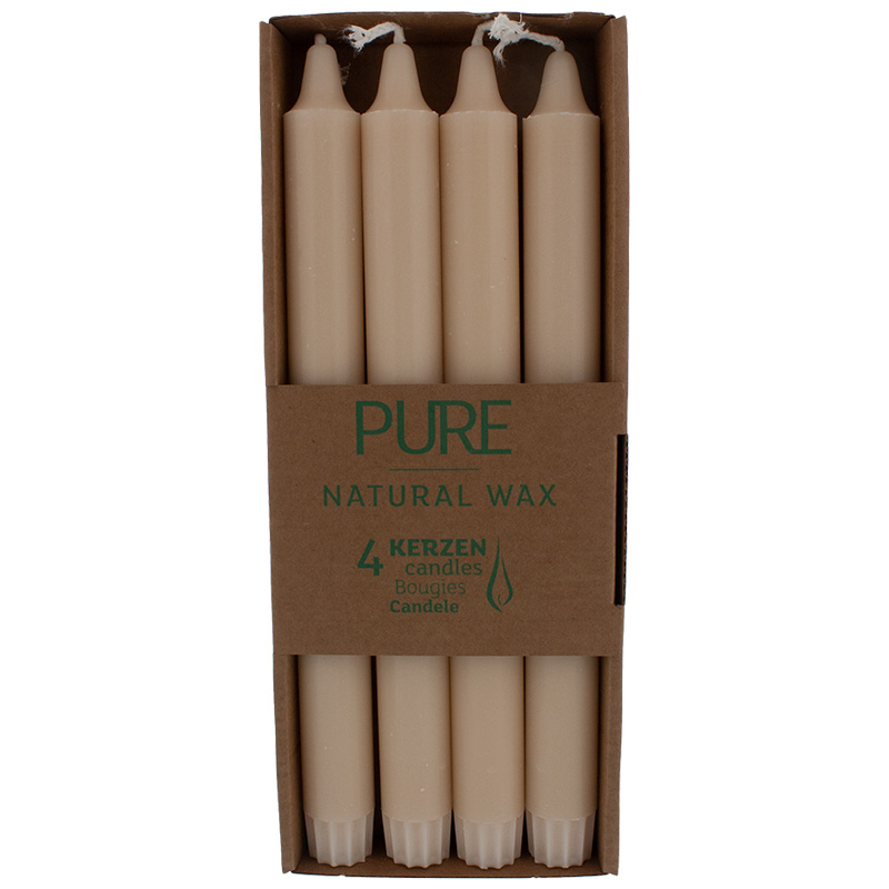 PURE Natural Wax Stabkerzen sahara 4er Pack