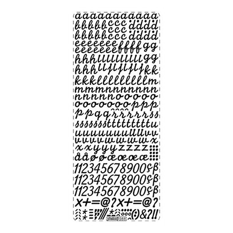 Sticker Kleinbuchstaben Schreibschrift silber 10 mm